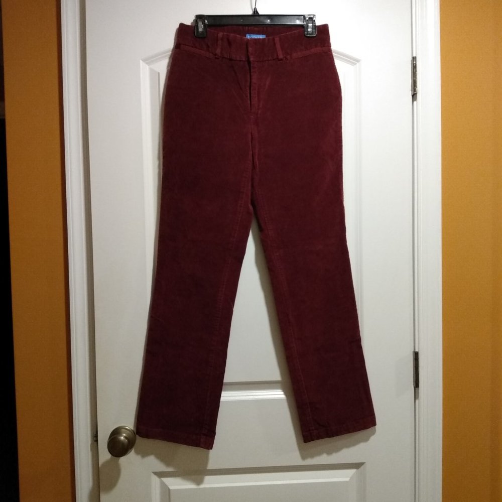 Elegant Maroon Velvet Straight Leg Pants